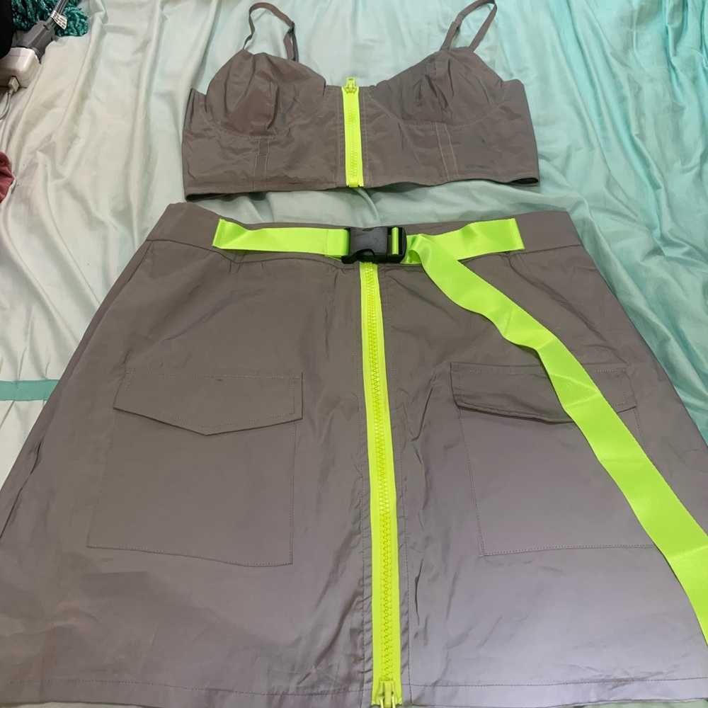 Glow in the Dark Two piece skirt set